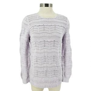 Ann Taylor LOFT Sweater Long Sleeve Open Scalloped Knit Pullover